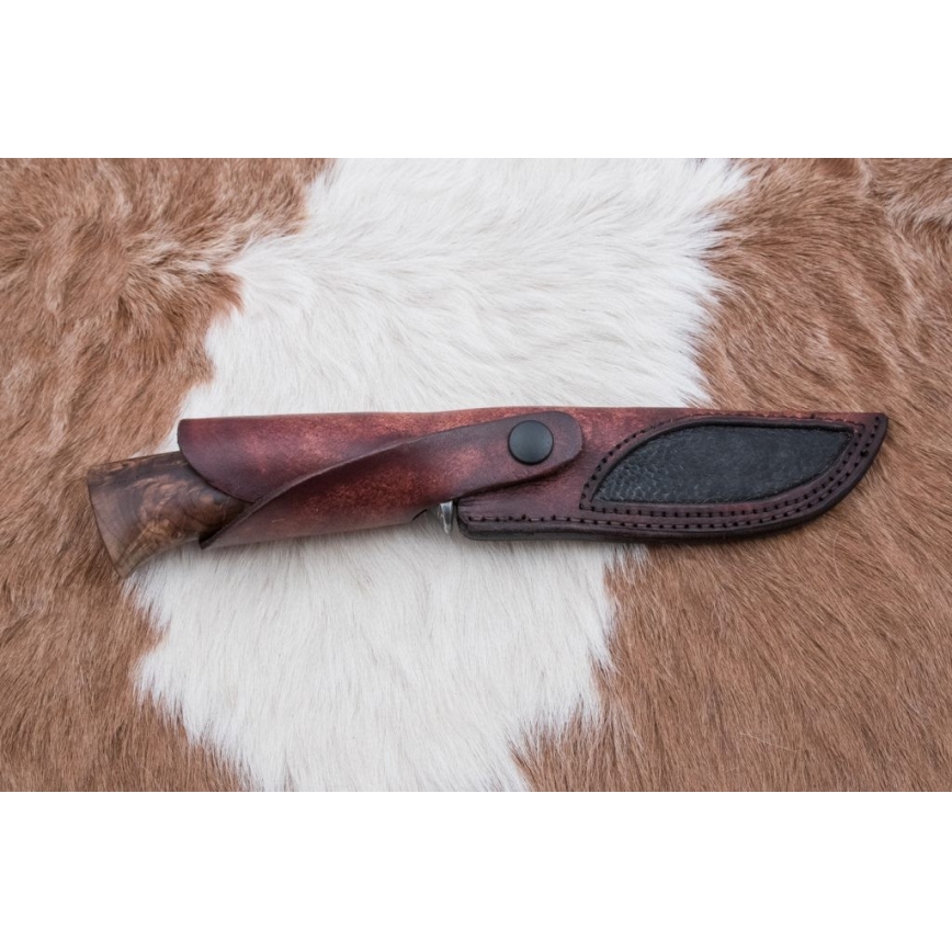 Damascus jachtmes 13 cm populier/ebbehout
