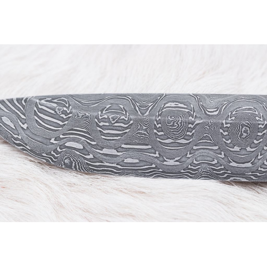 Damascus jachtmes 13 cm populier/ebbehout