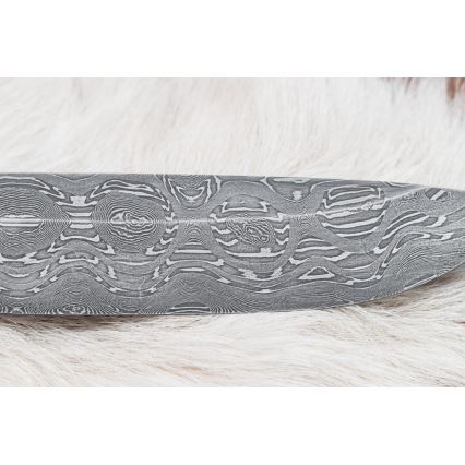 Damascus jachtmes 13 cm populier/ebbehout