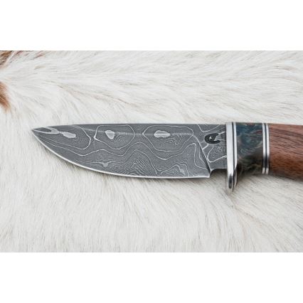 Damascus jachtmes 9,7 cm walnoot/esdoorn