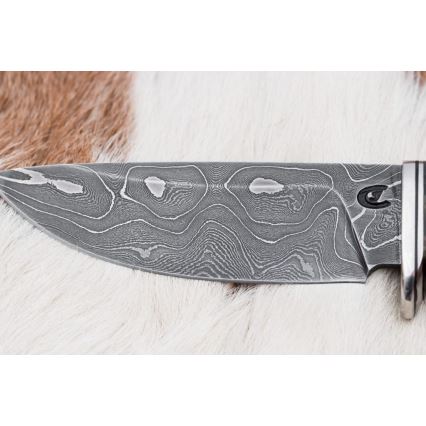 Damascus jachtmes 9,7 cm walnoot/esdoorn