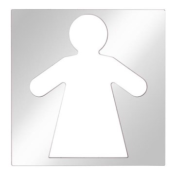 Damespictogram 12x12 cm rvs/zilver