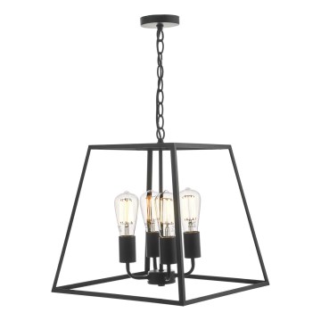 Där Lighting ACA8622 - Kroonluchter aan ketting ACADEMY 4xE27/60W/230V zwart