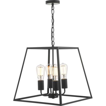 Där Lighting ACA8622 - Kroonluchter aan ketting ACADEMY 4xE27/60W/230V zwart
