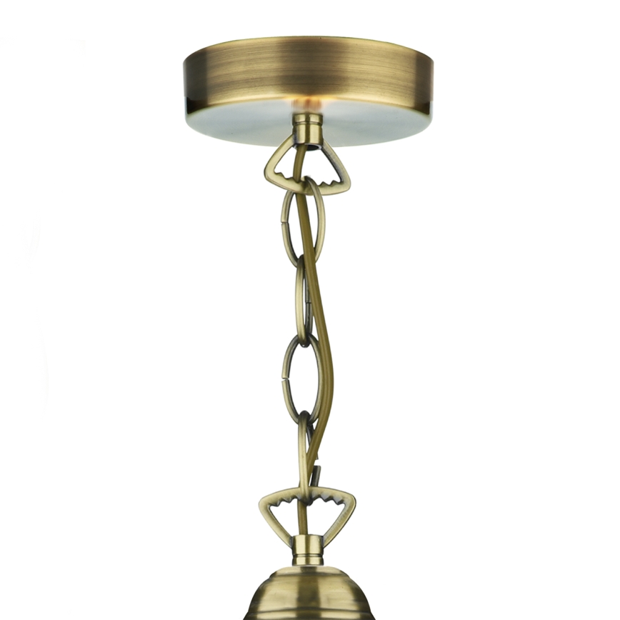 Där Lighting ARD866 - Kroonluchter aan ketting ARDECHE 1xE27/60W/230V messing/gerookt bruin