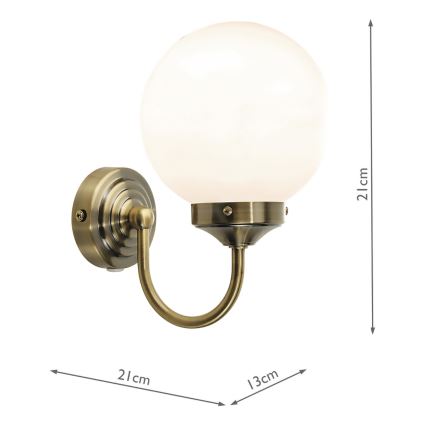 Där Lighting BAR0775 - Badkamerwandlamp BARCLAY 1xE14/40W/230V IP44 messing