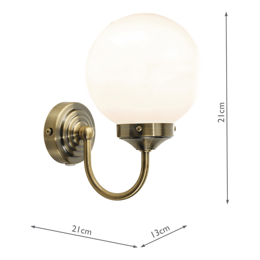 Där Lighting BAR0775 - Badkamerwandlamp BARCLAY 1xE14/40W/230V IP44 messing