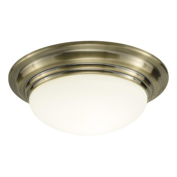 Där Lighting BAR5275 - Badkamerplafondlamp BARCLAY 1xE27/60W/230V Ø 31 cm messing