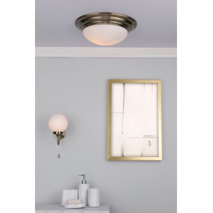 Där Lighting BAR5275 - Badkamerplafondlamp BARCLAY 1xE27/60W/230V Ø 31 cm messing
