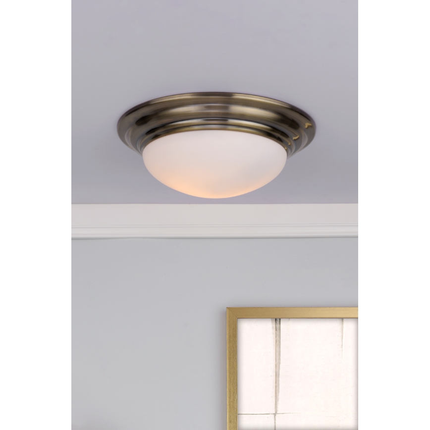 Där Lighting BAR5275 - Badkamerplafondlamp BARCLAY 1xE27/60W/230V Ø 31 cm messing