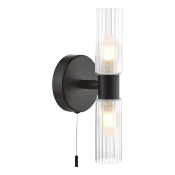 Där Lighting BOL0922 - Wandlamp BOLTON voor badkamer 2xG9/5W/230V IP44 zwart