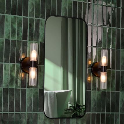Där Lighting BOL0922 - Wandlamp BOLTON voor badkamer 2xG9/5W/230V IP44 zwart