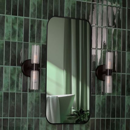 Där Lighting BOL0922 - Wandlamp BOLTON voor badkamer 2xG9/5W/230V IP44 zwart