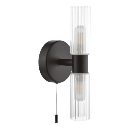 Där Lighting BOL0922 - Wandlamp BOLTON voor badkamer 2xG9/5W/230V IP44 zwart