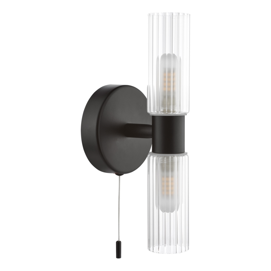 Där Lighting BOL0922 - Wandlamp BOLTON voor badkamer 2xG9/5W/230V IP44 zwart