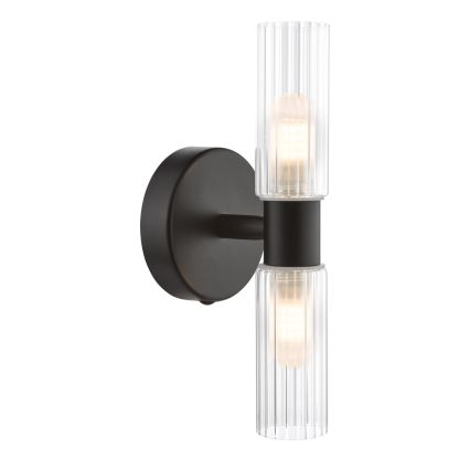 Där Lighting BOL0922 - Wandlamp BOLTON voor badkamer 2xG9/5W/230V IP44 zwart