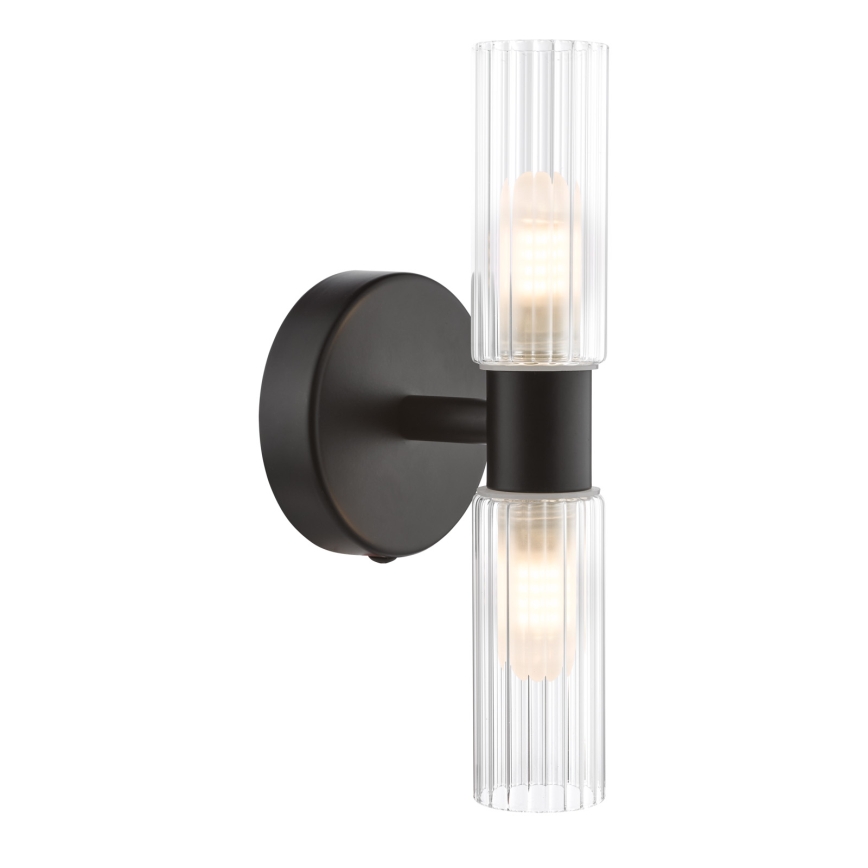 Där Lighting BOL0922 - Wandlamp BOLTON voor badkamer 2xG9/5W/230V IP44 zwart