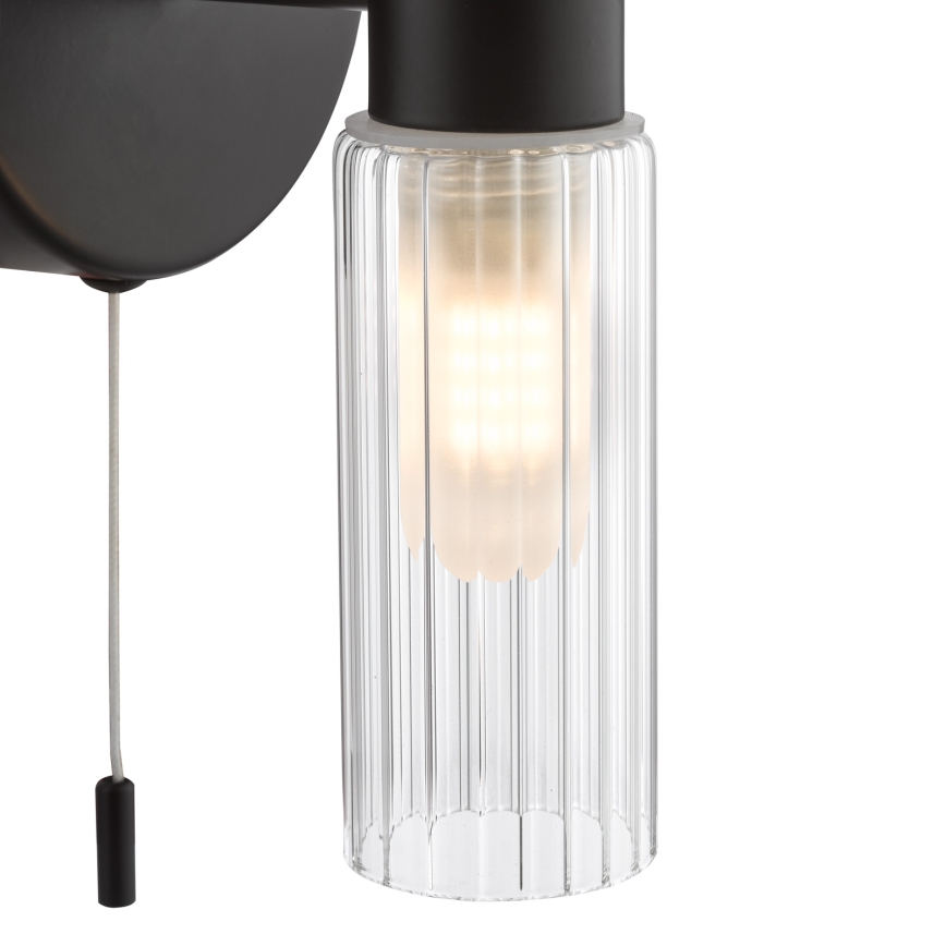 Där Lighting BOL0922 - Wandlamp BOLTON voor badkamer 2xG9/5W/230V IP44 zwart