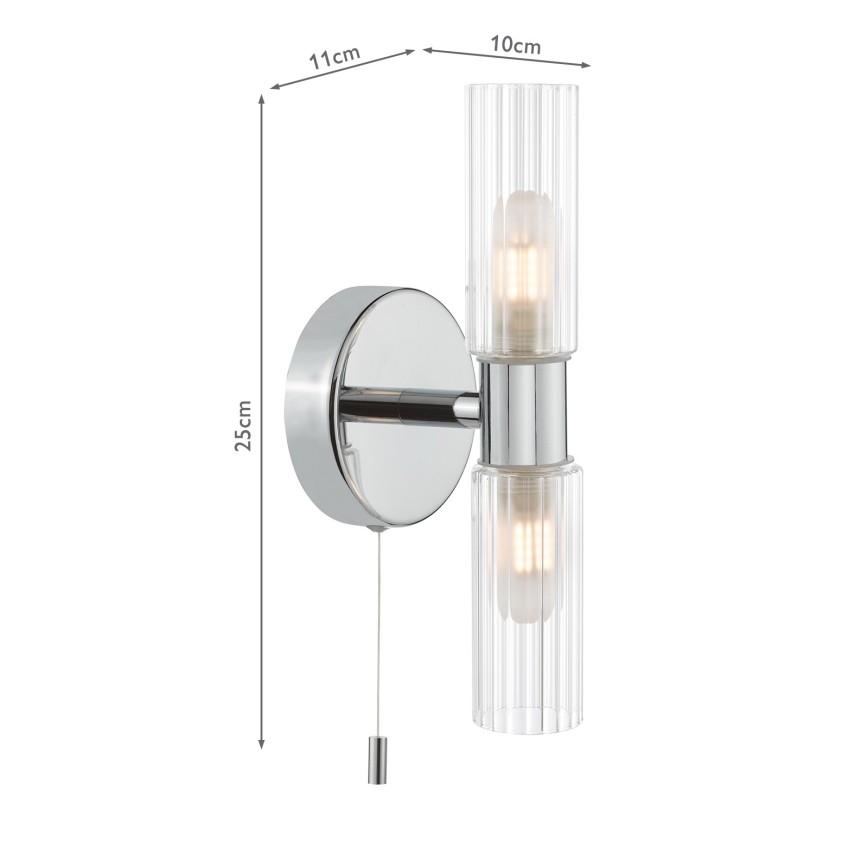 Där Lighting BOL0950 - Badkamerwandlamp BOLTON 2xG9/5W/230V IP44 glanzend chroom