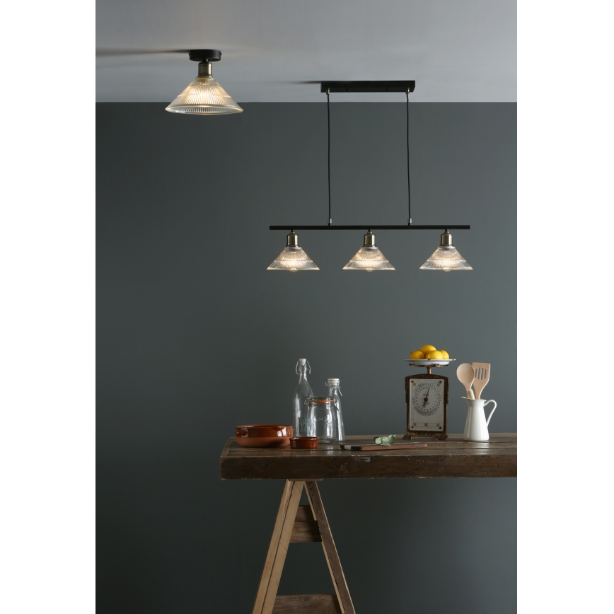 Där Lighting BOY0175 - Plafondlamp BOYD 1xE27/60W/230V Ø 25 cm messing/helder