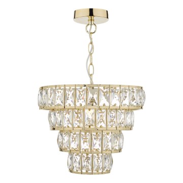 Där Lighting CER0135 - Kroonluchter met ketting CERYS 1xE27/60W/230V goudkleurig