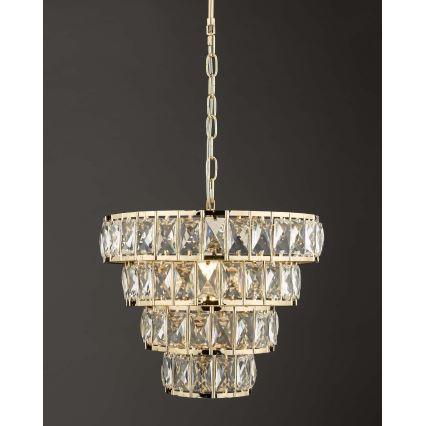Där Lighting CER0135 - Kroonluchter met ketting CERYS 1xE27/60W/230V goudkleurig