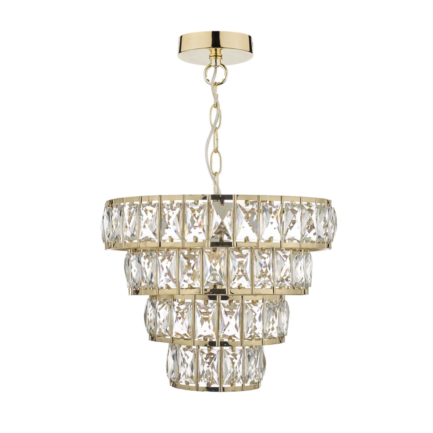 Där Lighting CER0135 - Kroonluchter met ketting CERYS 1xE27/60W/230V goudkleurig