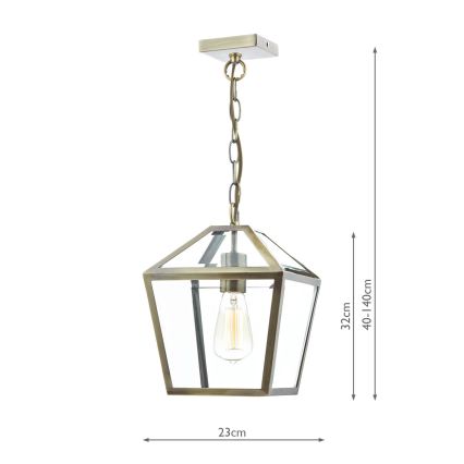 Där Lighting CHU0175 - Kroonluchter aan ketting CHURCHILL 1xE27/60W/230V messing