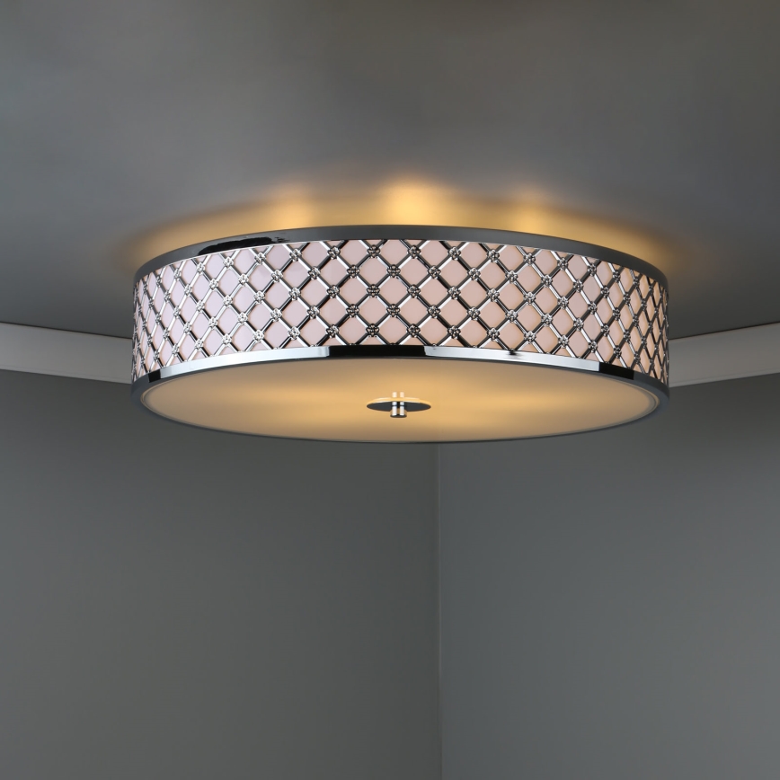 Där Lighting CIV5050 - Plafondlamp CIVIC 5xE14/60W/230V diam. 50 cm glanzend chroom