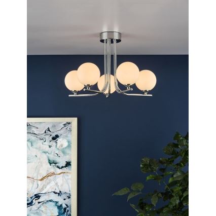 Där Lighting CRA5450-02 - CRADLE kroonluchter aan stang, 5xG9/25W/230V, glanzend chroom