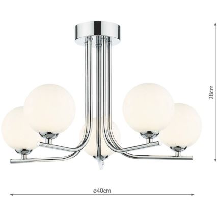 Där Lighting CRA5450-02 - CRADLE kroonluchter aan stang, 5xG9/25W/230V, glanzend chroom