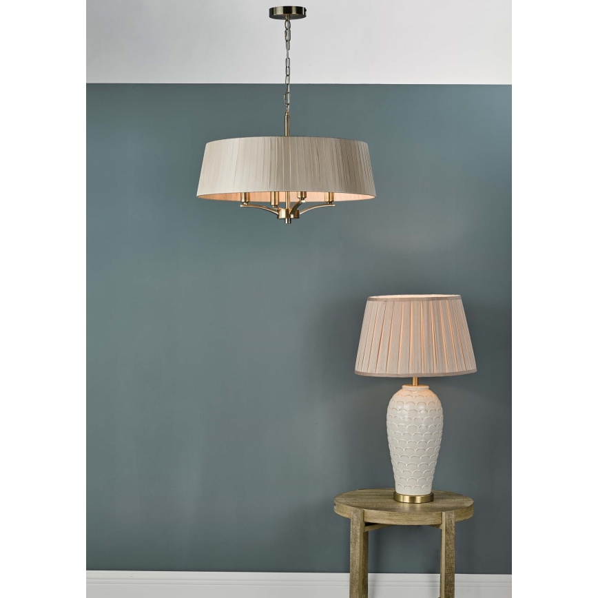 Där Lighting CRI0429 - Kroonluchter CRISTIN aan ketting 4xE14/40W/230V messing/taupe