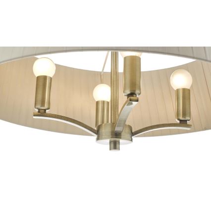 Där Lighting CRI0429 - Kroonluchter CRISTIN aan ketting 4xE14/40W/230V messing/taupe