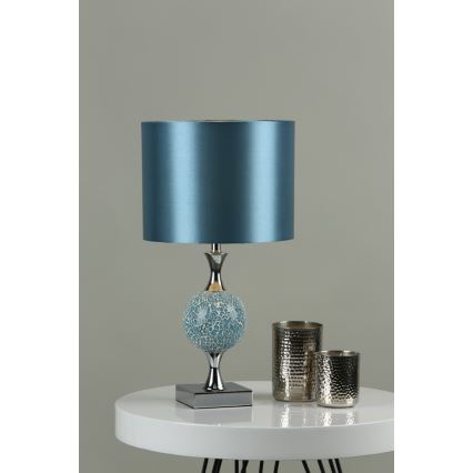 Där Lighting ELS4223 - Tafellamp ELSA 1xE27/40W/230V blauw/hoogglans chroom
