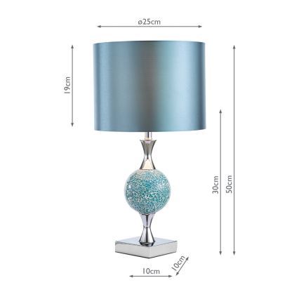 Där Lighting ELS4223 - Tafellamp ELSA 1xE27/40W/230V blauw/hoogglans chroom