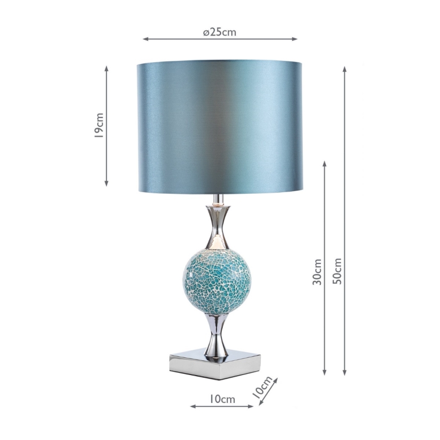 Där Lighting ELS4223 - Tafellamp ELSA 1xE27/40W/230V blauw/hoogglans chroom