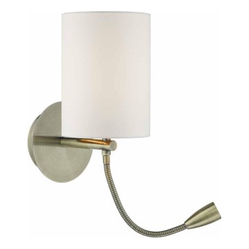 Där Lighting FET0775 - LED muurlamp FETA 1xE27/60W/230V + LED/1W messing