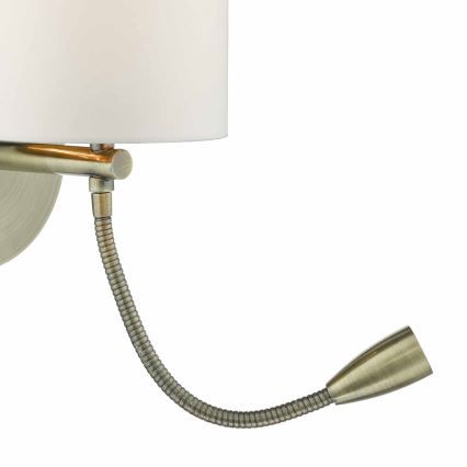 Där Lighting FET0775 - LED muurlamp FETA 1xE27/60W/230V + LED/1W messing