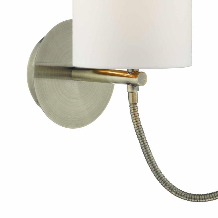 Där Lighting FET0775 - LED muurlamp FETA 1xE27/60W/230V + LED/1W messing