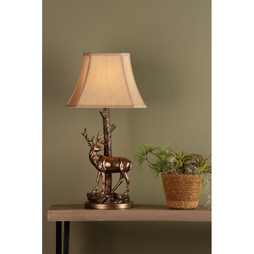 Där Lighting GUL5545-X - Tafellamp GULLIVER 1xE27/60W/230V beige/brons