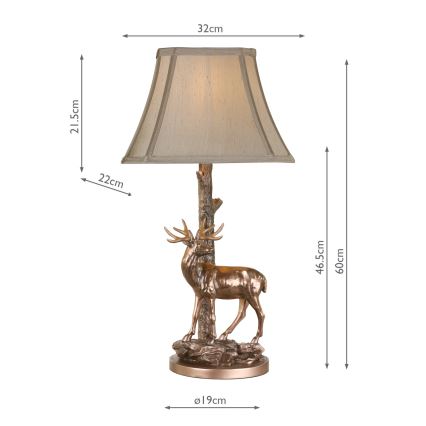 Där Lighting GUL5545-X - Tafellamp GULLIVER 1xE27/60W/230V beige/brons