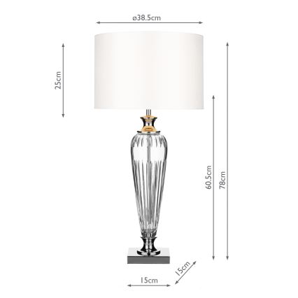 Där Lighting HIN4208 - Tafellamp HINTON 1xE27/60W/230V wit/glanzend chroom