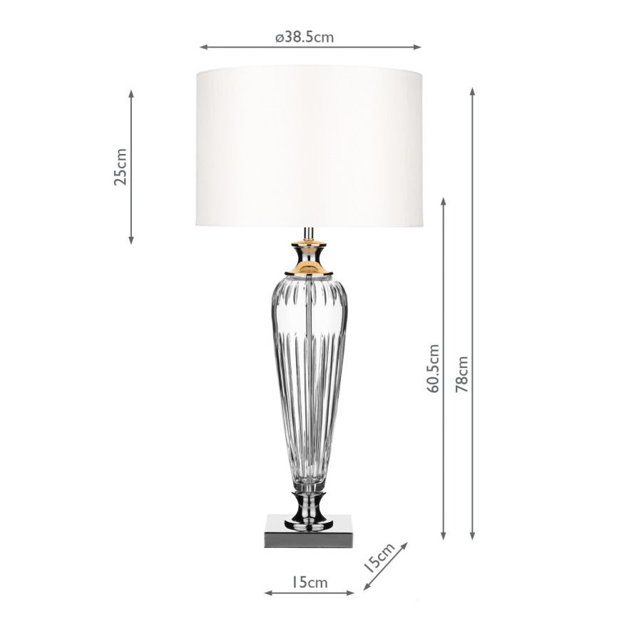 Där Lighting HIN4208 - Tafellamp HINTON 1xE27/60W/230V wit/glanzend chroom