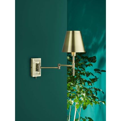Där Lighting KEN0775 - Flexibele wandlamp KENSINGTON 1xE14/25W/230V messing