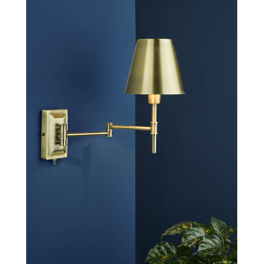 Där Lighting KEN0775 - Flexibele wandlamp KENSINGTON 1xE14/25W/230V messing