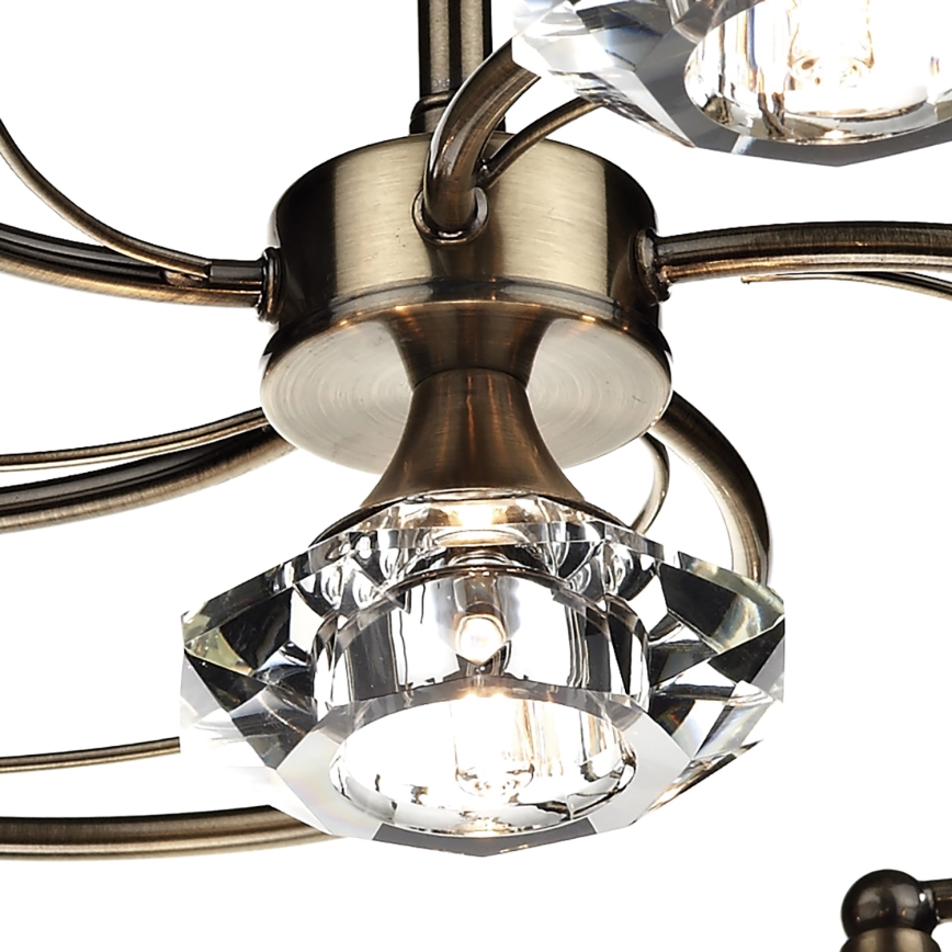 Där Lighting LUT0675 - Plafondkroonluchter LUTHER 6xG9/40W/230V messing