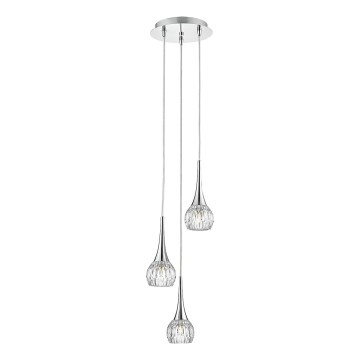 Där Lighting LYA0350 - LYALL hanglamp aan kabel 3xG9/40W/230V glanzend chroom