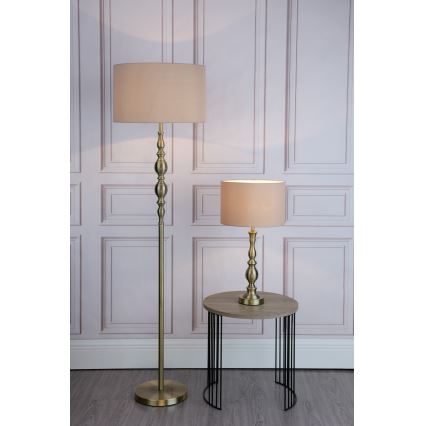 Där Lighting MAD4975 - Vloerlamp MADRID 1xE27/60W/230V bruin/messing