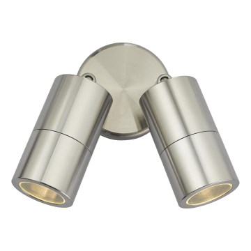 Där Lighting ORT0968 - LED buitenwandspot ORTEGA 2xGU10/5W/230V IP65 glanzend chroom