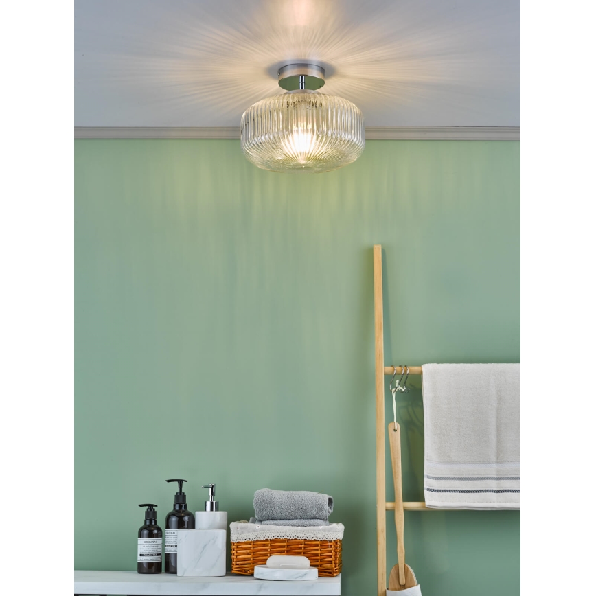 Där Lighting RIV5208 - RIVA opbouwplafondlamp voor badkamer 1xE27/60W/230V IP44 glanzend chroom